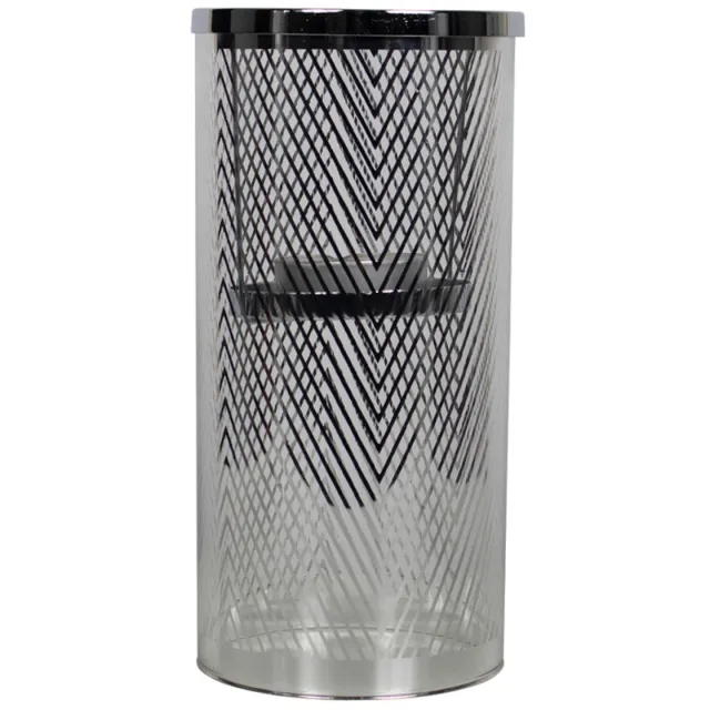 Mars & More Windlicht cilinder zilver visgraat breed small