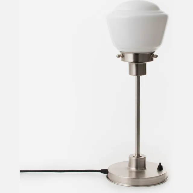Coloured by Art Slanke Tafellamp High Button 20's Matnikkel - Art Deco Trade