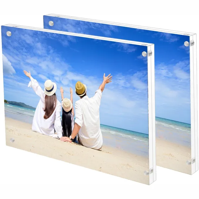 Unyqoos Dubbelzijdige magnetische fotolijst van helder acryl voor stijlvolle presentatie Transparant