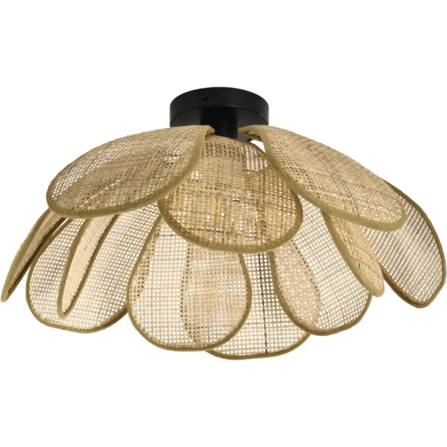 KOSILUM Mariella - Plafondlamp - Beige - Rotan en ijzer