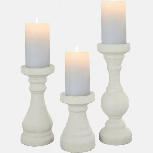 Loberon Kandelaar set van 3 Quenlivre wit