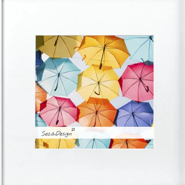 SecaDesign Fotolijst - SecaDesign - Fika - 30x30 / 20x20 cm fotomaat met passe-partout - Wit - Fotokader