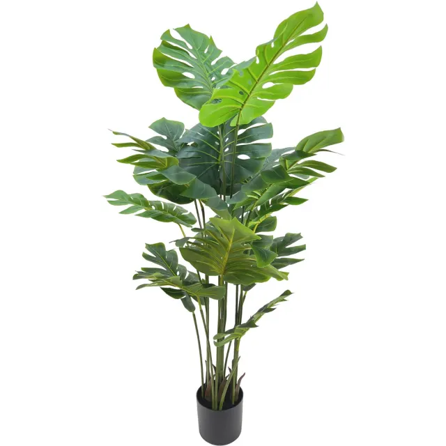PrettyPlants Monstera Kunstplant 145cm | Grote Monstera Kunstplant | Kunstplant voor Binnen | Grote groene kunstplant | Kunst gatenplant | Nep Monstera