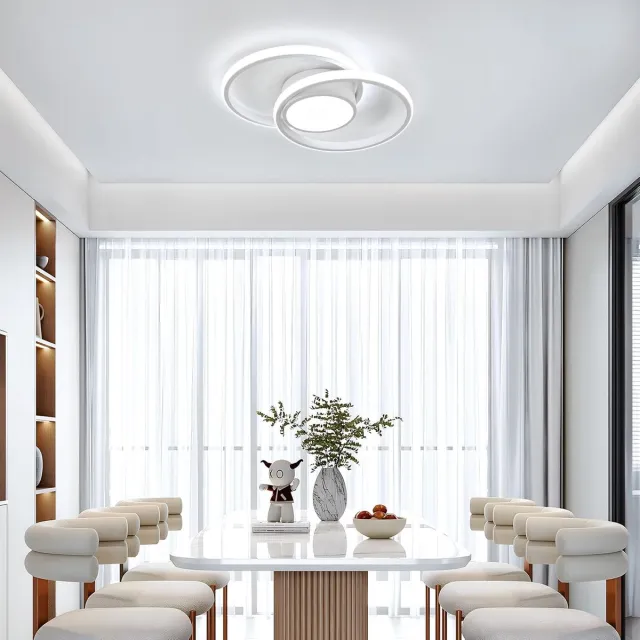 Haobosic Plafonnier LED rond moderne 39W 2500lm - Lumière blanc froid 6500K - Pour chambre, couloir, salle de bains White