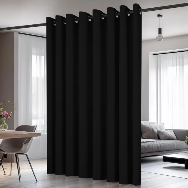 Ibenzoa Stijlvol Verduisteringsgordijn met Metalen Ogen voor Optimaal Comfort en Privacy zwart