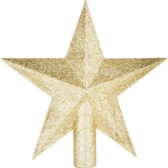 Feeric lights & Christmas Kerst ster crest - Goud glitter - 22cm