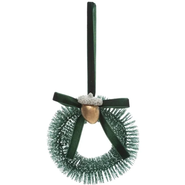 Feeric lights & Christmas Kerstkrans van groen plastic met eikels, 10 cm Vert