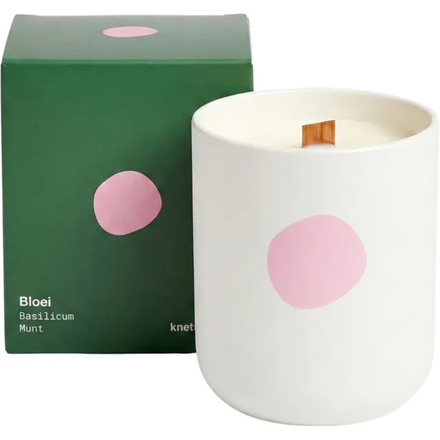 knetterkaars Bloei - Geurkaars - Munt - Basilicum - Tafelhaard - 350gram