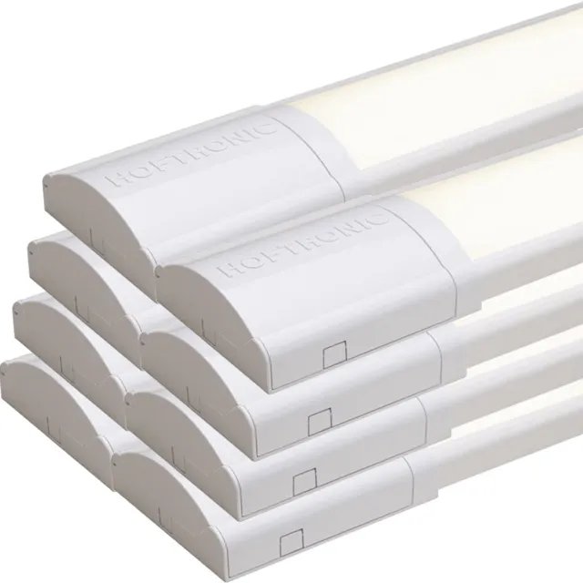 HOFTRONIC 8x HOFTRONIC - LED Batten 60cm - 20W 2400 Lumen - 4000K Neutraal wit - LED TL Armatuur - Voor werkplaats, schuur en als onderbouwverlichting - Incl. montageklemmen & quick connector - 5 jaar garantie