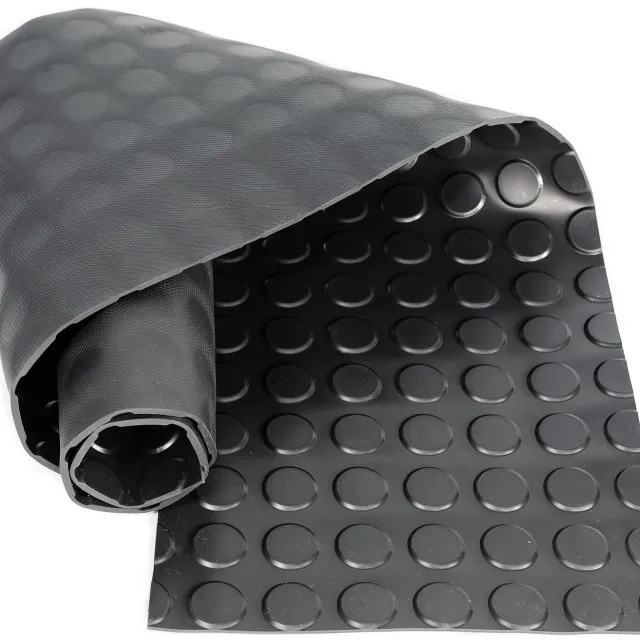ANRO Rubberen Mat Noppen Zwart 100x130cm – TPE Geurarm 3 mm Antislip Werkplaatsvloer Garagemat