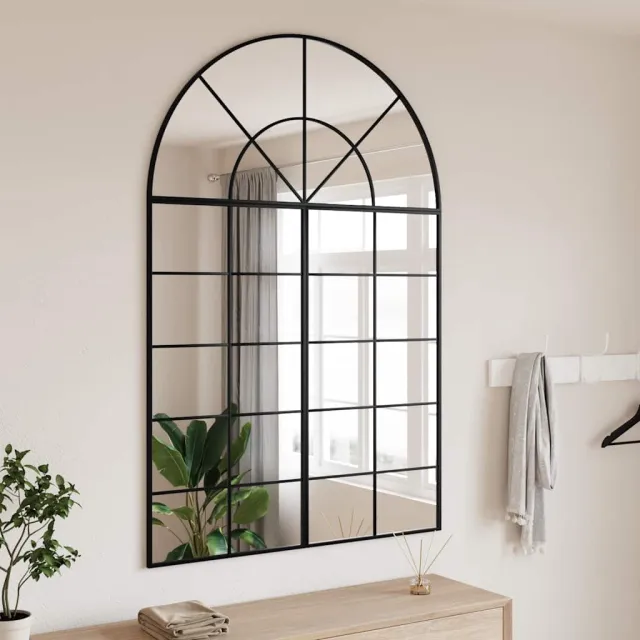 vidaXL Wandspiegel boog 100x150 cm ijzer zwart