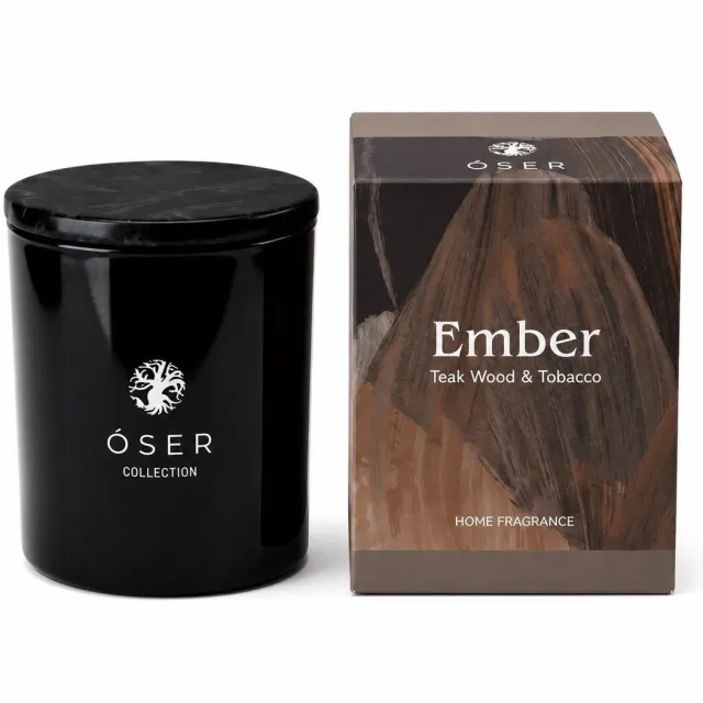 ÓSER Geurkaars - Geurkaarsen - Geurkaars Rituals - Geurkaarsen Geschenkset - Interieurparfum - Huisparfum Cadeau - Huisgeur Geurstokjes - EMBER 210g Zwart