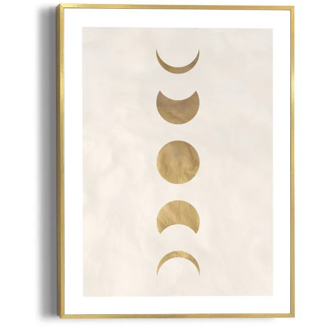 Reinders Schilderij Moonphases - 40 x 30 - Hout - REINDERS Moonphases Goud