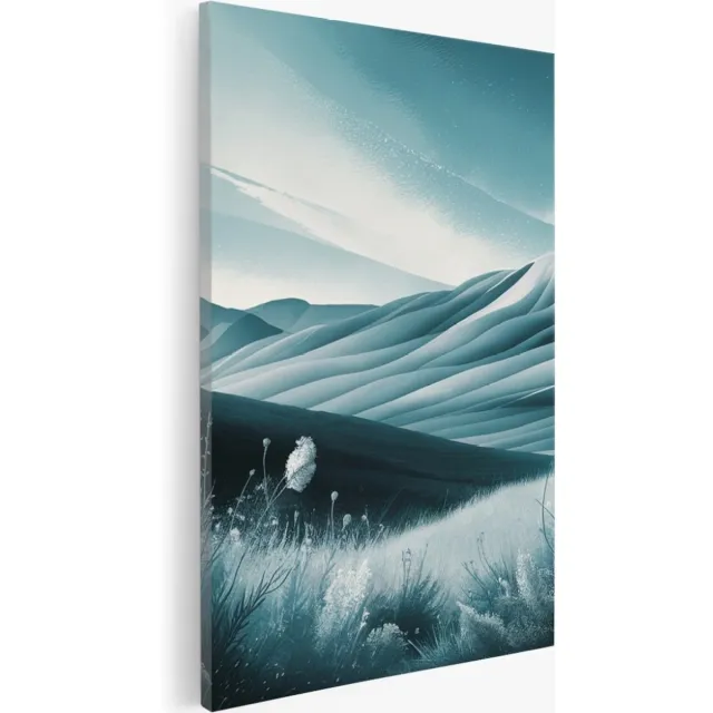 Saammp Canvas Schilderij - Blauw landschap - Natuur - 60x90 - Foto op canvas - Wanddecoratie - Muurdecoratie Woonkamer - Slaapkamer decoratie - Canvas Print Multicolor