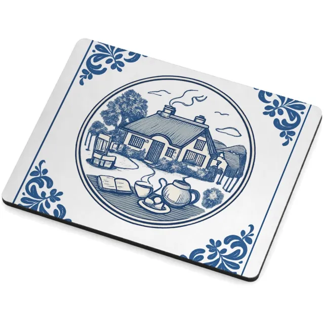 Mr Cadeautjes MDF magnetische fotolijst 9 x 7 - design Rond kader met botanische hoekdecoraties en een warme woonte | cadeau Wit