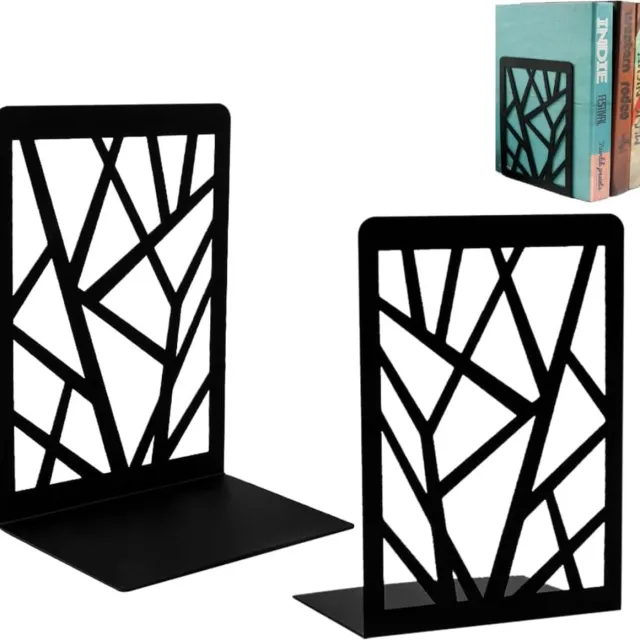 Ibenzoa Duurzame Metalen Boekensteunen Set – Stabiliteit en Functionaliteit voor Diverse Gebruiksscenario's zwart
