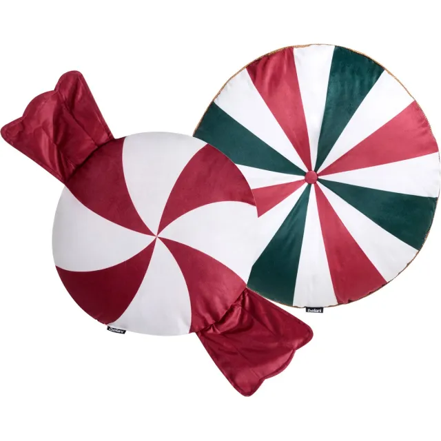 Beliani TWIRL TREATS - Sierkussen set van 2 - Meerkleurig - Fluweel Wit