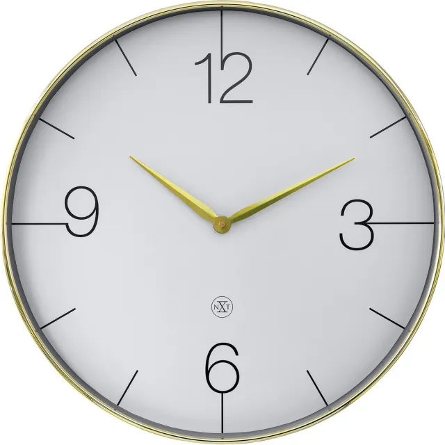 NeXtime nXt Finesse Large – Wandklok – 51 cm – Plastic – Goud/Groen – Stil