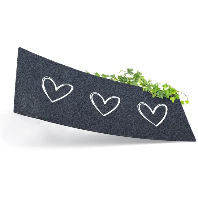 Famanu Deurmat met harten, machinewasbaar en antislip, 75x30 cm Grijs