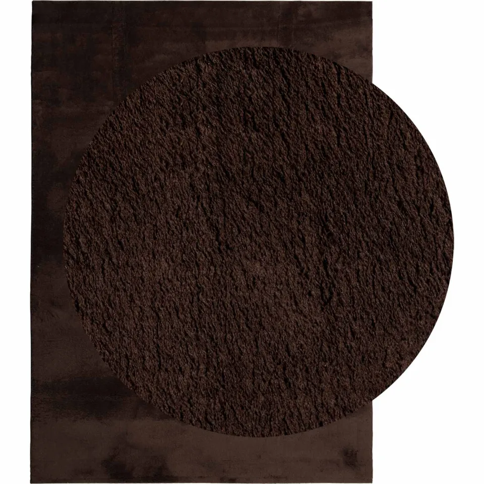 vidaXL Vloerkleed HUARTE Bruin 140 x 200 cm 100% Polyester Plat
