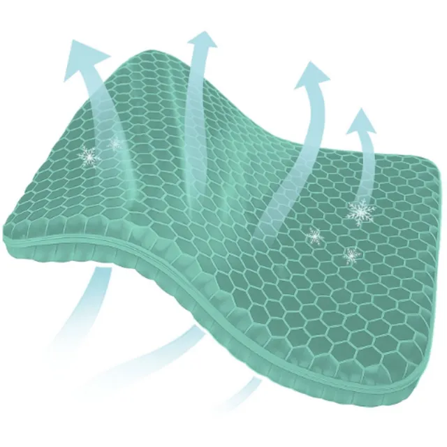 Dreamolino SoftSitter Gel Zitkussen - Groen - 42 x 37 x 3,5 cm - Drukverlagend Comfort voor Thuis, Auto en Kantoor