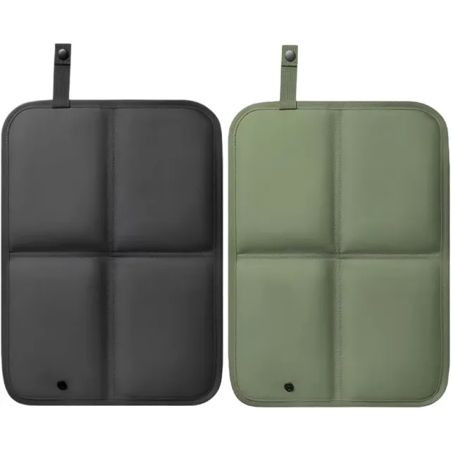 Bobypet Set van 2 zitkussens, thermisch zitkussen voor buiten, opvouwbaar zitmatje, waterdicht en vochtbestendig, 37 x 27,5 cm, voor kamperen, stadions, picknicks en reizen (zwart, legergroen) Zwart en legergroen