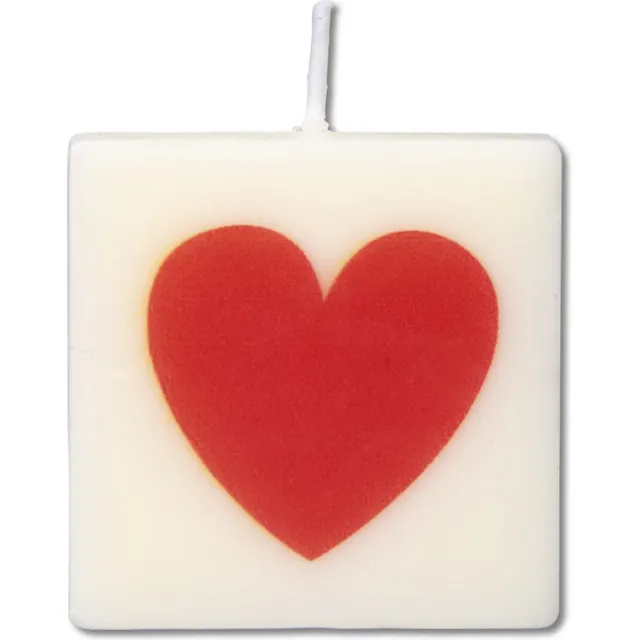 Paper dreams Paperdreams Kaarsje symbool hartje, 4st. wit