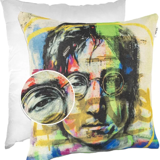 ANRO John Lennon Sierkussen 40x40 cm - Gobelin - Inclusief vulling Multicolor