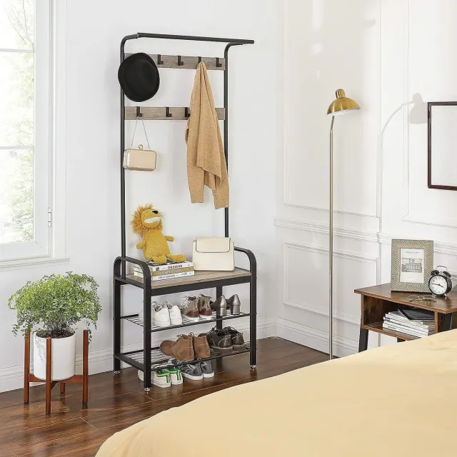 Bobbel Home Garderoberek - Industriele Look - Bruin/Zwart