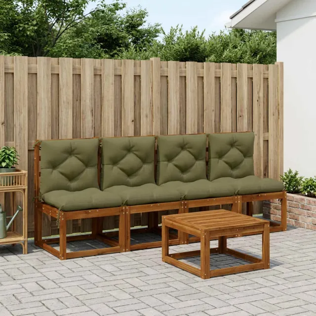 vidaXL 4-delige Palletkussens VIANEN 4 st 100% Polyester Olijfgroen