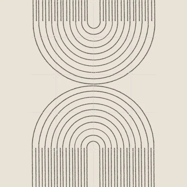 IXXI Simple Arch Composition, The Miuus Studio & Various - 80 x 100 cm - Grote wanddecoratie en posters - Grafisch Ontwerp, Geometrische Kunst, Line Zwart en wit / Beige / Zwart / Grijs / Wit
