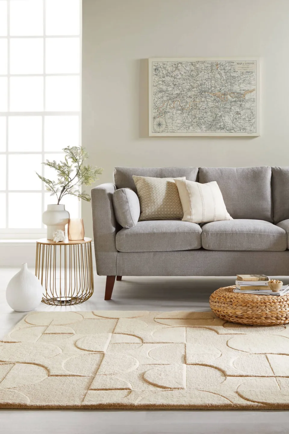 Flair Rugs Gigi geometrisch vloerkleed wol naturel, foto 2