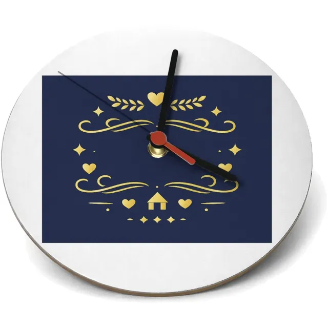 Mr Cadeautjes Klok rond Ø 19 - design Een elegant cadeau-ontwerp met een warme familieboodschap en | cadeau Wit