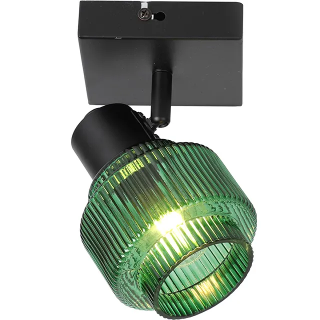 Olucia PARIJS - Plafondlamp - Groen / Zwart - Vorm: Vierkant