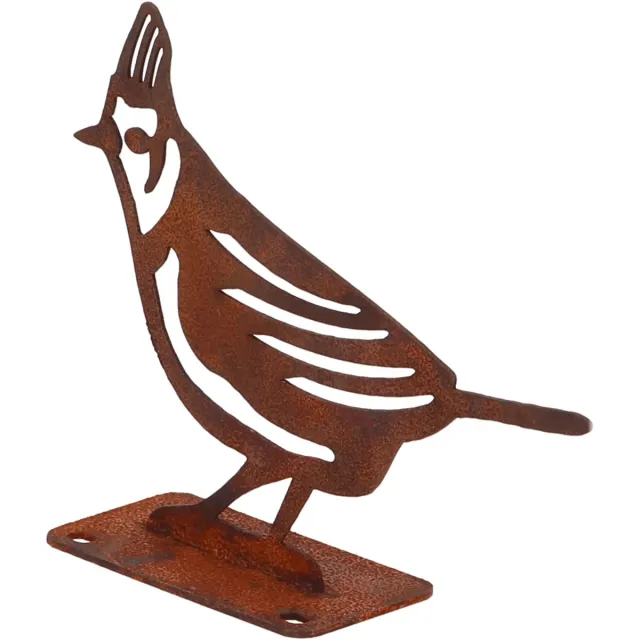 Esschert Design Metalen roestige silhoutvogel kuifmees Esschert Design Roestbruin