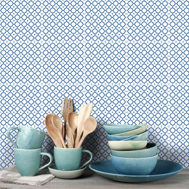 Ambiance Sticker Tegelstickers voor de muur in keuken en badkamer - 9 Oosterse cementtegelstickers, Tataouine-stijl - 9 stickers, 20x20 cm Multi color