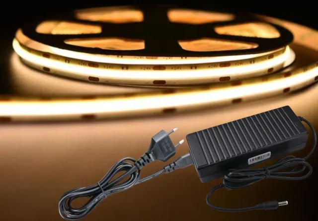 DiamantLED LED Strip COB - 10 Meter - Complete Set - 2700k - Warm Wit - 24V - 480LED/m