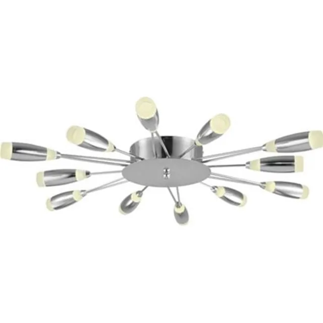 BES LED LED Plafondlamp - Plafondverlichting - Fave - 62W - Natuurlijk Wit 4000K - Chroom Aluminium