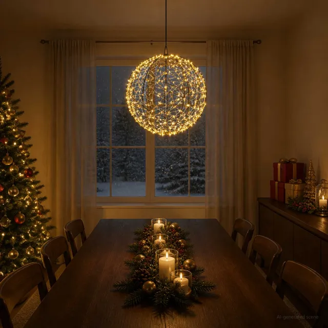 vidaXL Kerst Finial Licht 750 LED's Warmwit Diameter 50 x 52 cm