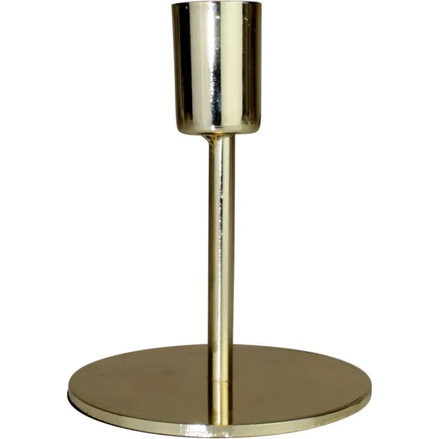 Housevitamin kandelaar / kaarsenstandaard - kaarsenhouder goud metaal - 10cm hoog