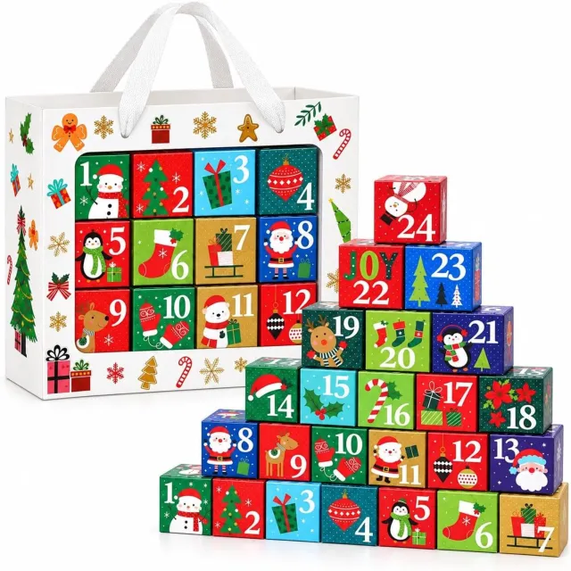 Huttutu Adventskalender - Cadeaudoos - Kerst Countdown Aftelkalender met 24 Verrassingsdozen - Blind Box en Opvouwbare Geschenkdozen - Geschikt voor Kerstcadeaus - 24 Stuks Wit