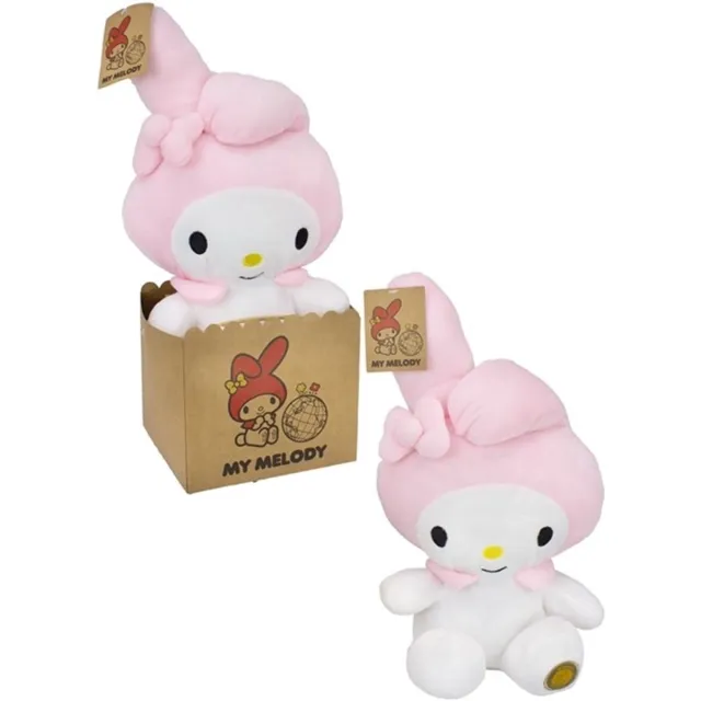 Sanrio Hello Kitty My Melody knuffel 27 cm - in papier giftbag Wit