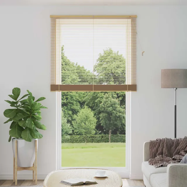 vidaXL Venetiaanse jaloezie Lichtbruin met Patroon 213 x 110 cm 25 mm