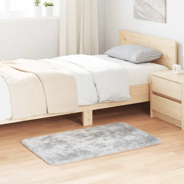 vidaXL Hoogpolig vloerkleed NAVARRA 60x100 cm polyester zilvergrijs, foto 2