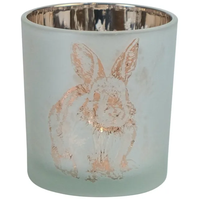 Mars & More Theelichthouder konijn brons small 8cm mat wit