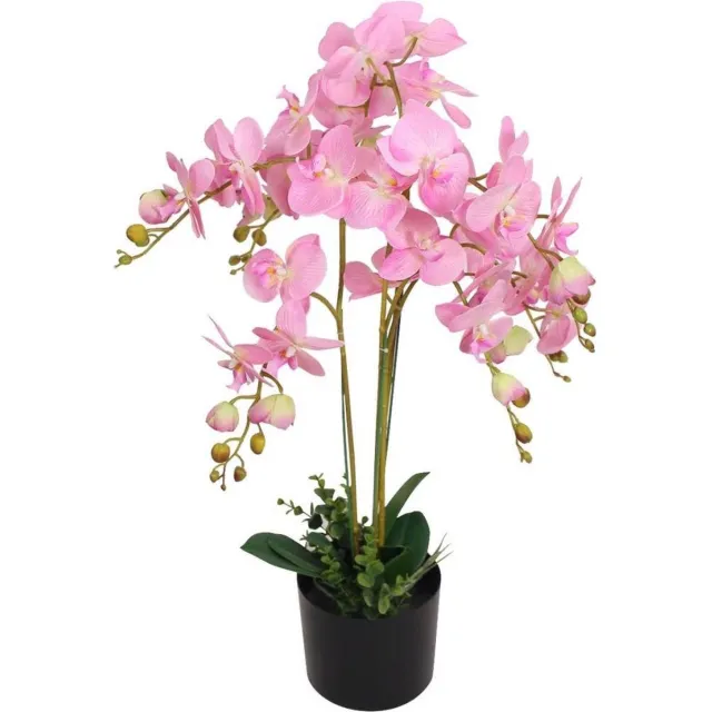 vidaXL Kunstplant - orchidee - met - pot - 75 - cm - roze