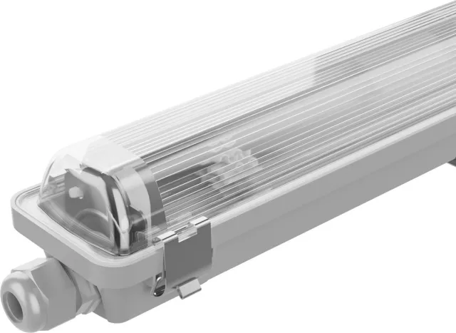 LEDVION LED TL Armatuur - 60CM - 7W - 4000K - 1120L - IP65 - LED TL Buis Grijs