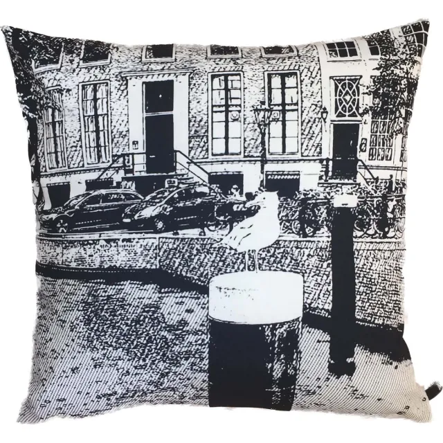 MA-Feeling Sierkussen Seagull (Grijs, 45x45 cm) - Uniek cadeau - Handgemaakt - Duurzaam