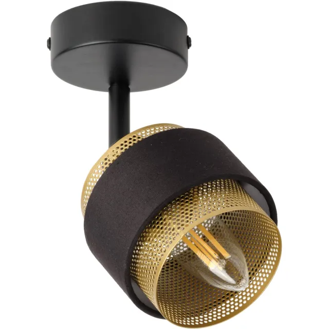 Osram LED Spot Hornet 1X2.8W 827 E14 Zwart, dimbaar, warm wit (2700 K), verstelbare lampkop, E14-fitting, OSRAM LED-lamp inbegrepen Zwart/goud