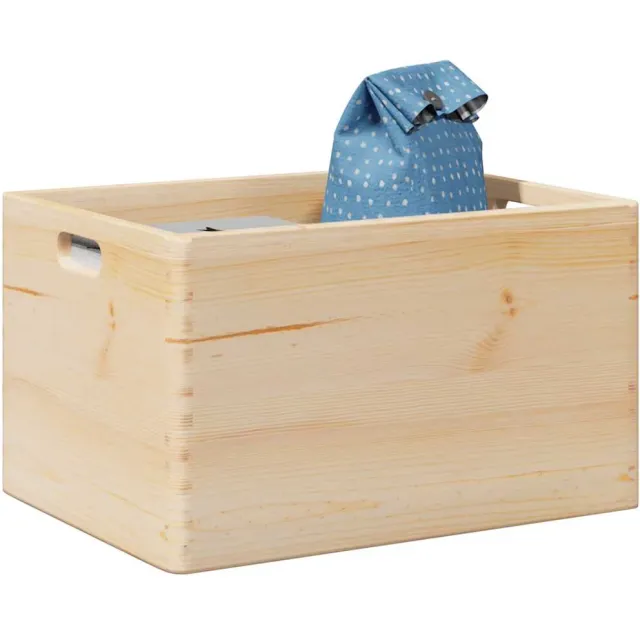 vidaXL Houten kist met handvatten 40x30x23 cm massief grenenhout Bruin